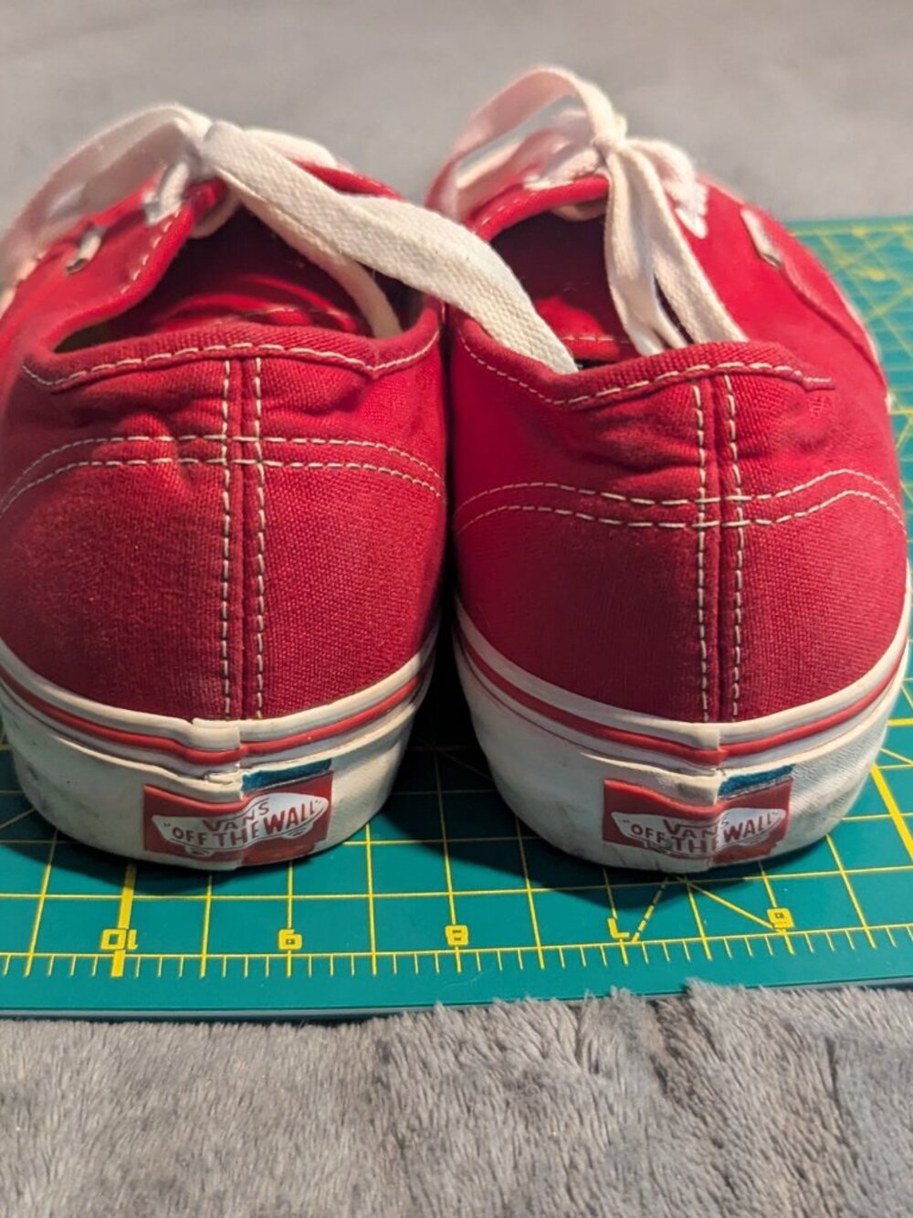 Mens Authentic Red Vans - Picture 3 of 10